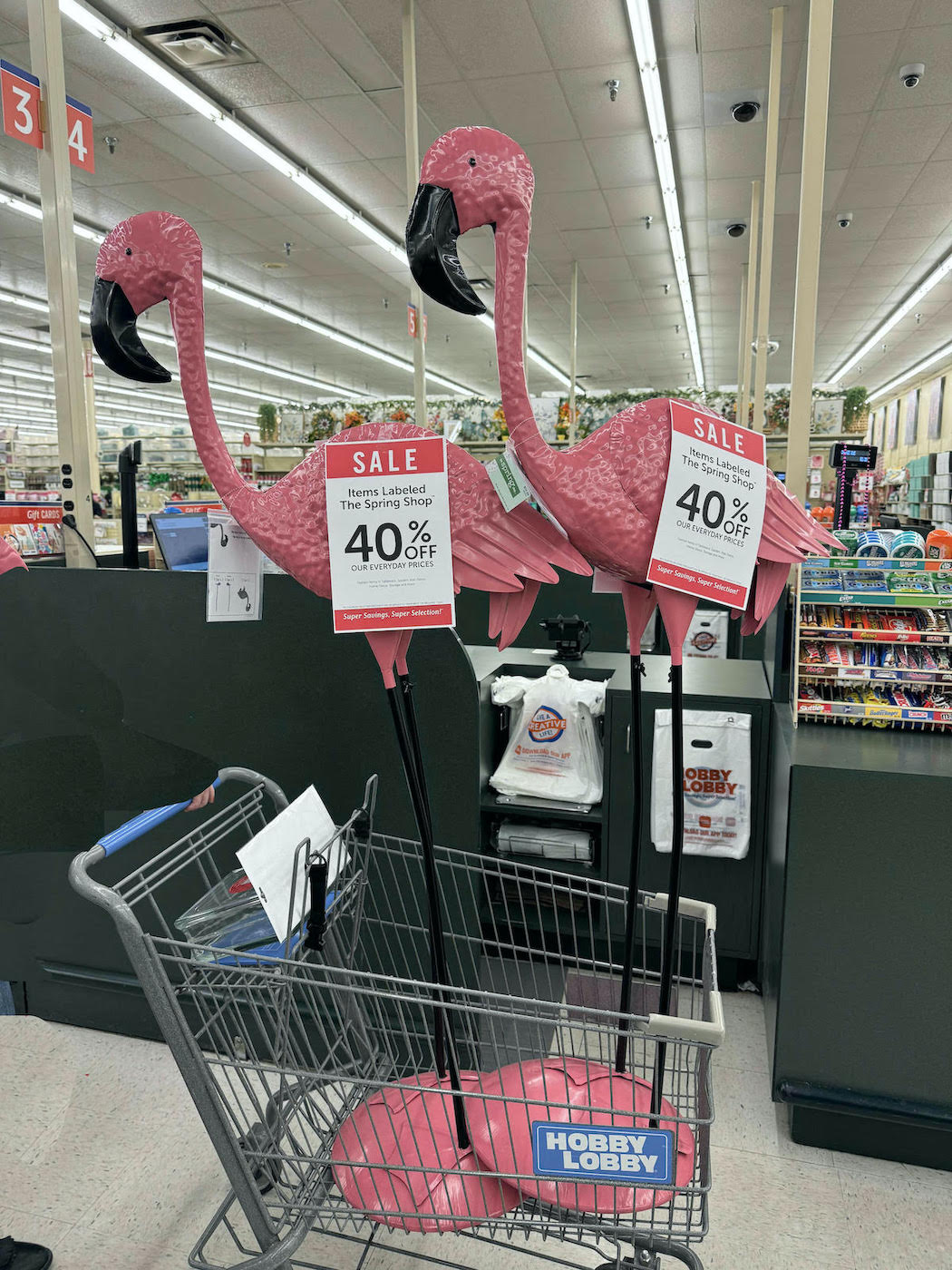 A pair of pink flamingos on sale are perfect for your front yard!